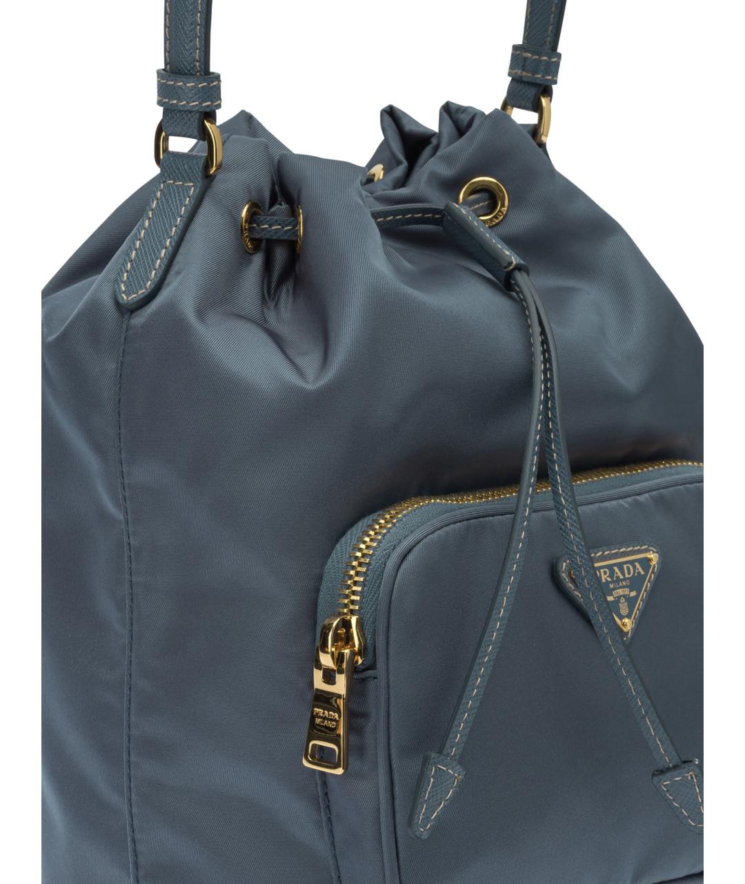 PRADA Синяя синтетическая сумка через плечо, фото 4