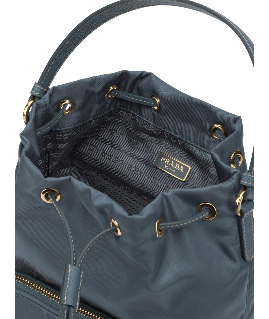 PRADA Синяя синтетическая сумка через плечо, фото 5