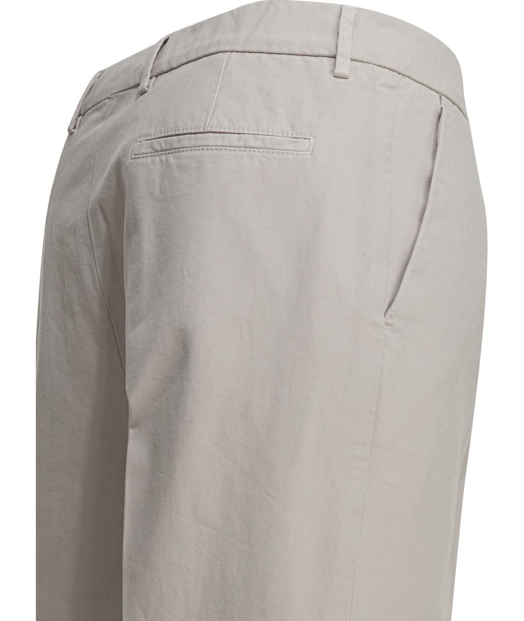 BRUNELLO CUCINELLI Бежевые хлопковые классические брюки, фото 4