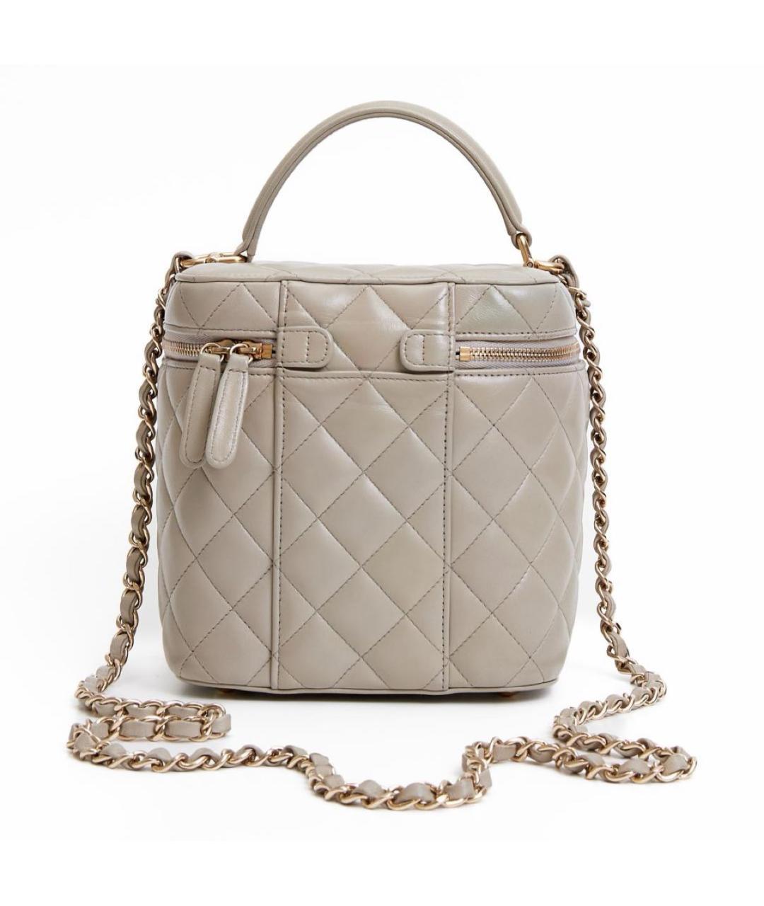 CHANEL Серая кожаная сумка через плечо, фото 3