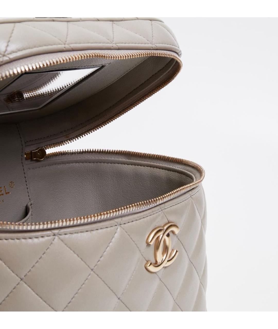 CHANEL Серая кожаная сумка через плечо, фото 5