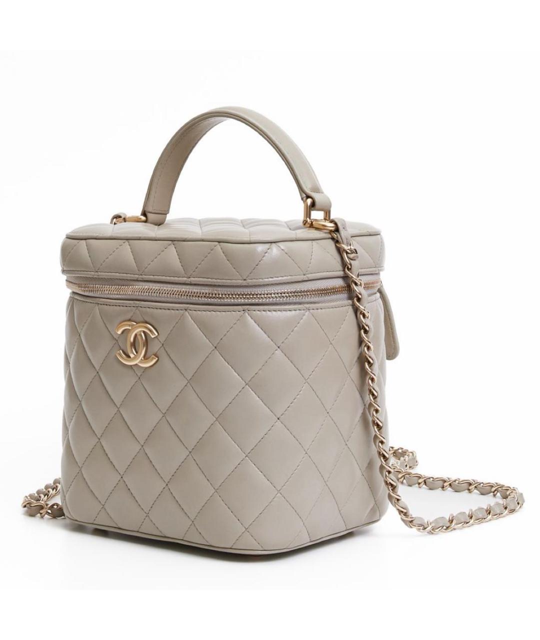 CHANEL Серая кожаная сумка через плечо, фото 2