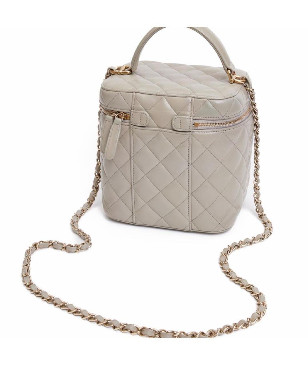 CHANEL Серая кожаная сумка через плечо, фото 4