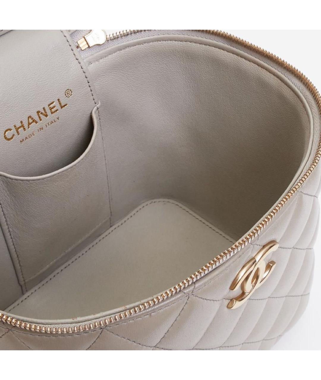 CHANEL Серая кожаная сумка через плечо, фото 7