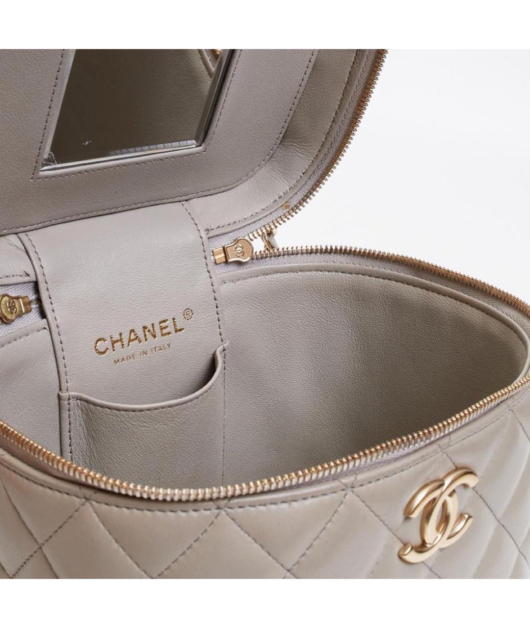 CHANEL Серая кожаная сумка через плечо, фото 6