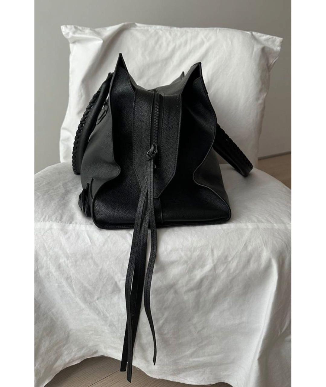 BALENCIAGA Черная кожаная сумка тоут, фото 6