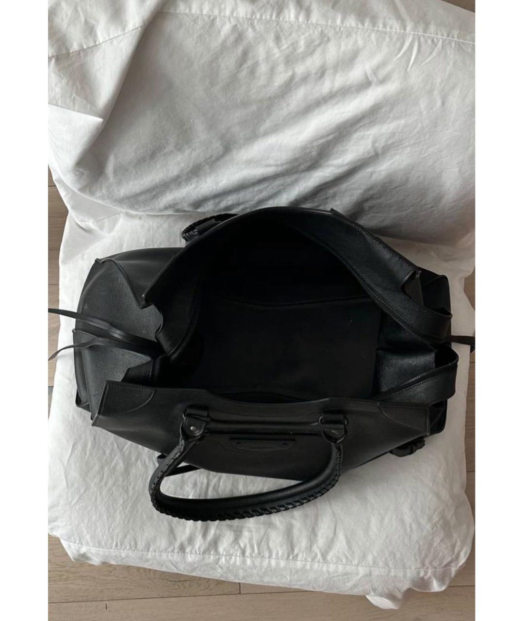 BALENCIAGA Черная кожаная сумка тоут, фото 5