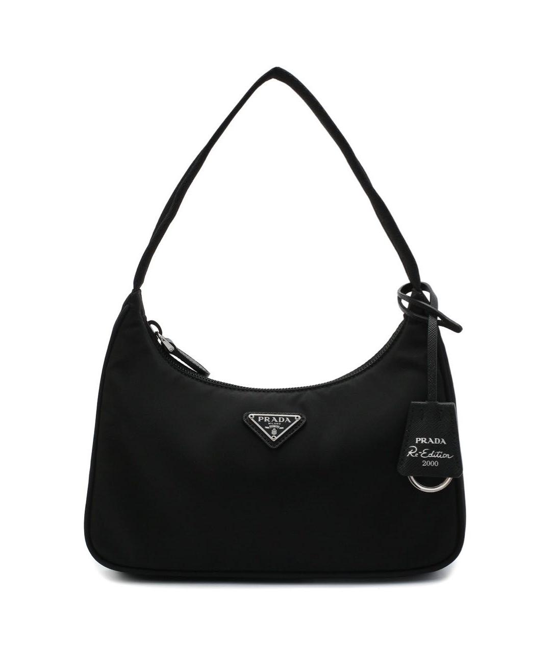 PRADA Черная тканевая сумка с короткими ручками, фото 1