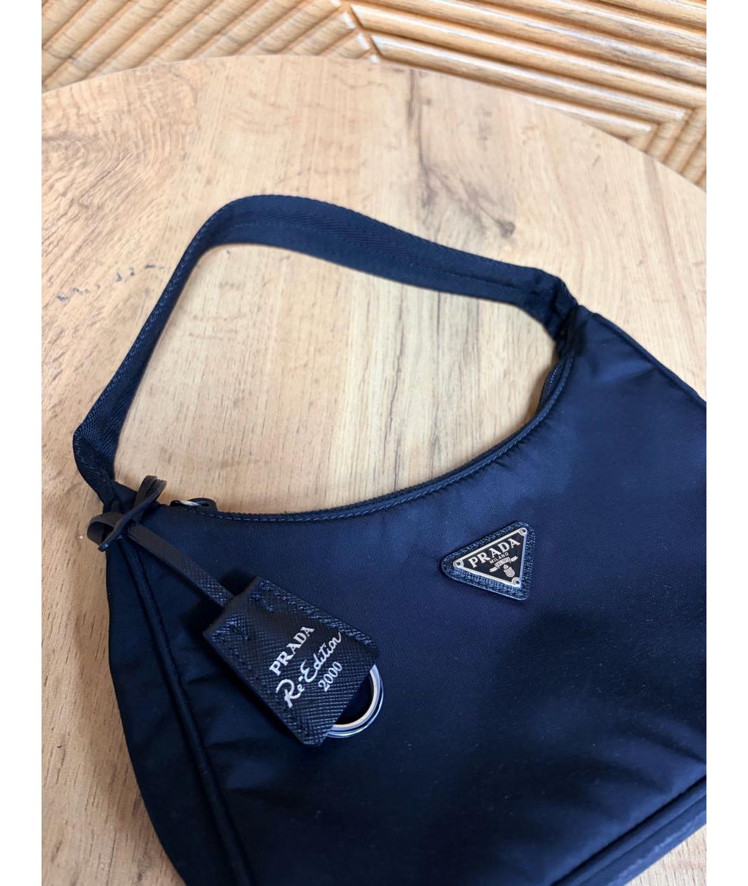 PRADA Черная тканевая сумка с короткими ручками, фото 3