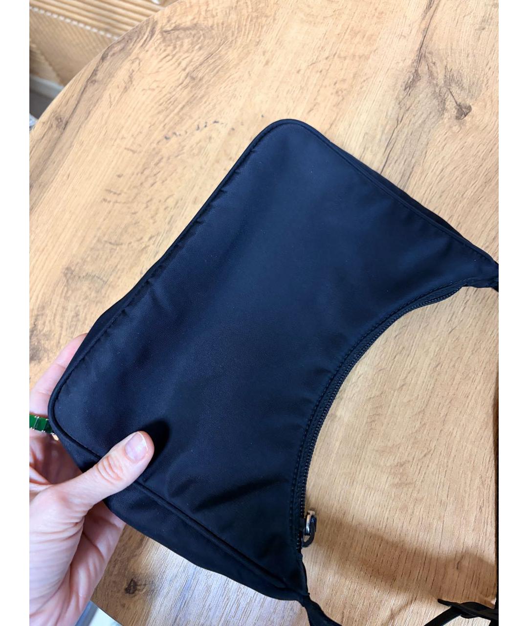 PRADA Черная тканевая сумка с короткими ручками, фото 4