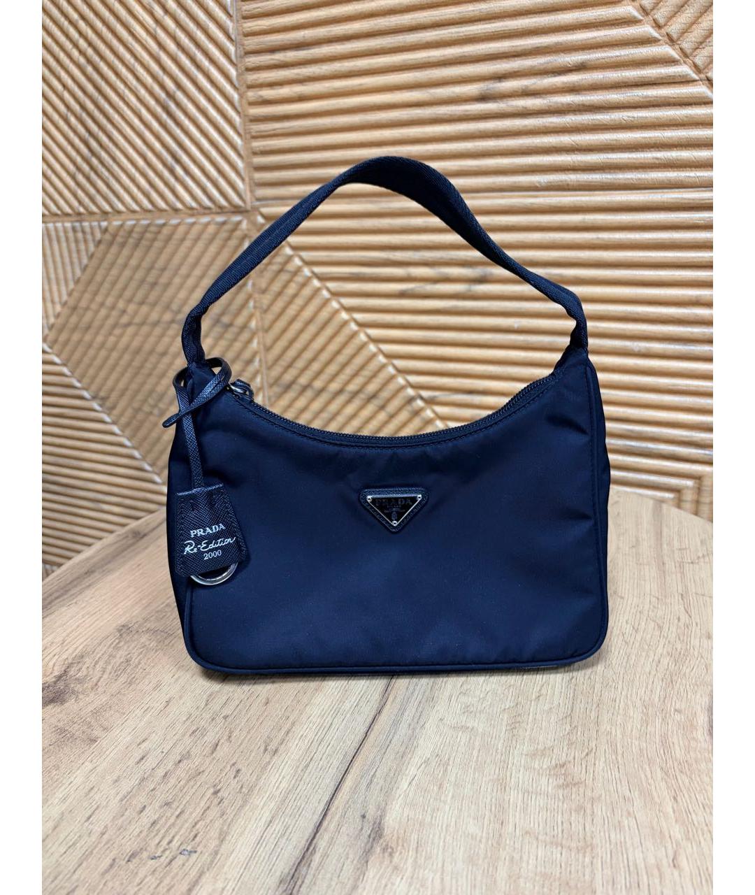 PRADA Черная тканевая сумка с короткими ручками, фото 2