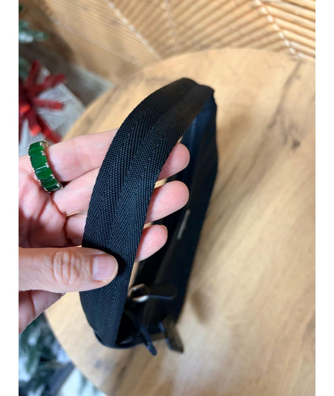 PRADA Черная тканевая сумка с короткими ручками, фото 6