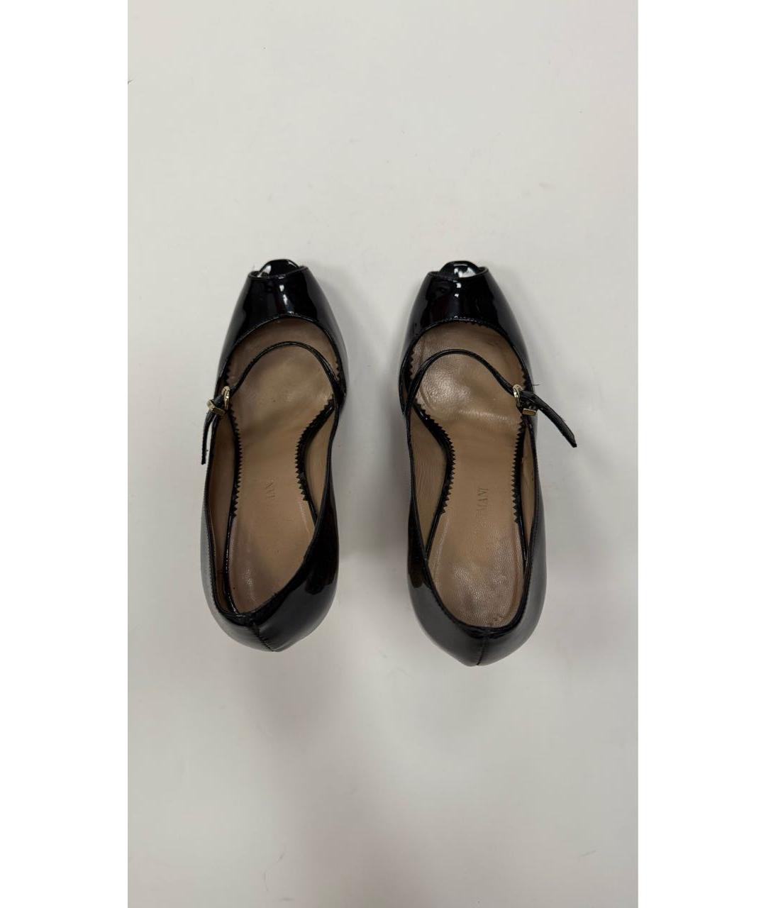 GIORGIO ARMANI Черные босоножки из лакированной кожи, фото 3