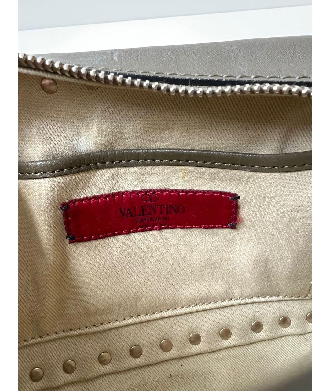 VALENTINO Хаки кожаная сумка через плечо, фото 7