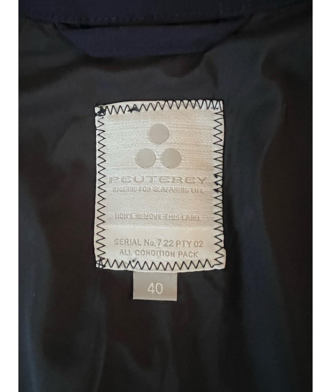 PEUTEREY Темно-синий полиамидовый тренч/плащ, фото 3