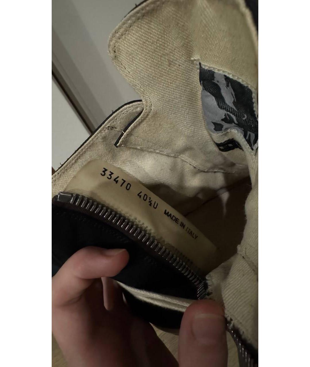 RICK OWENS DRKSHDW Черные текстильные высокие кроссовки / кеды, фото 7