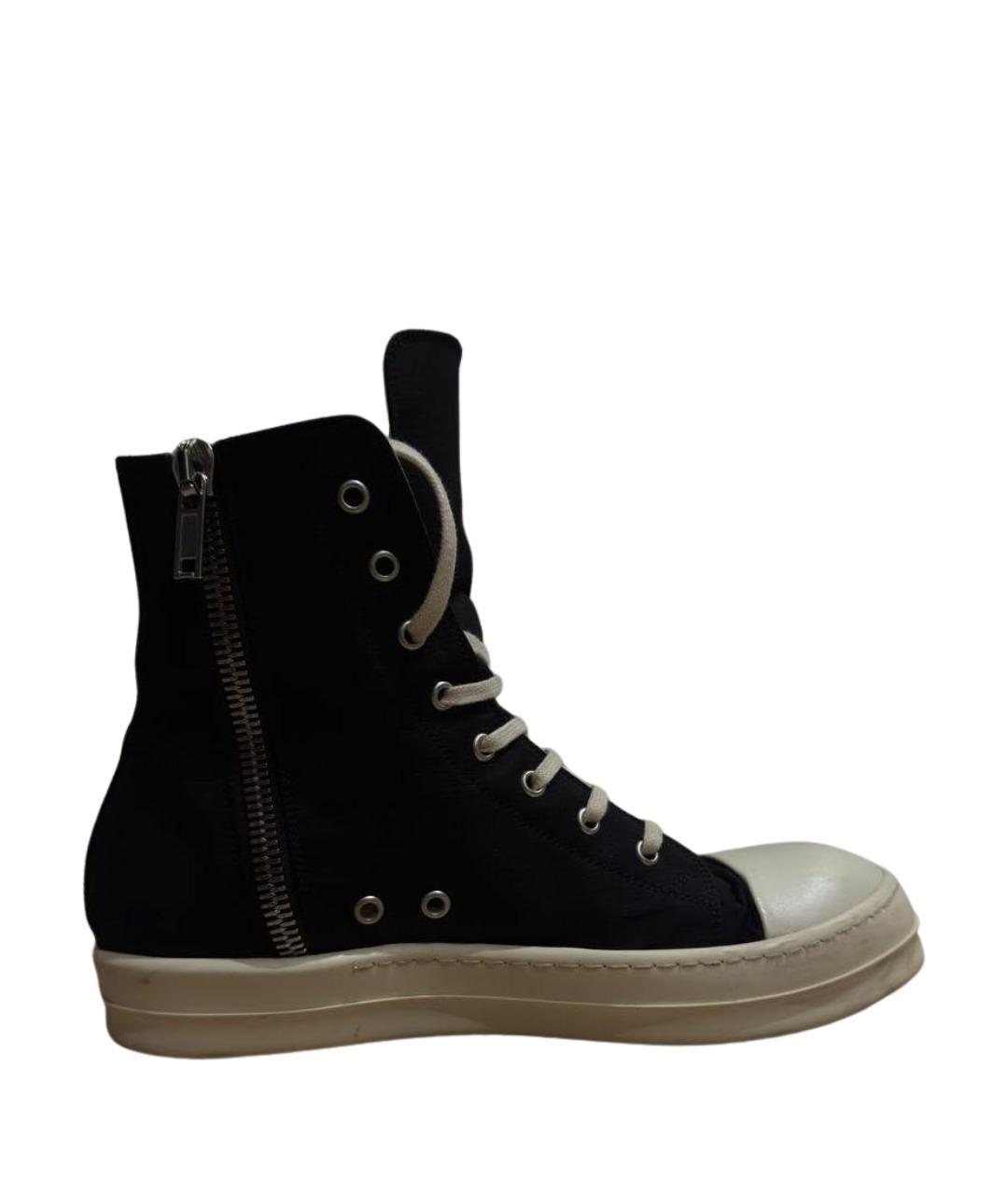 RICK OWENS DRKSHDW Черные текстильные высокие кроссовки / кеды, фото 1