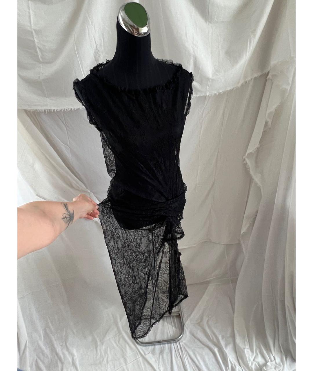 PINKO Черное вискозное коктейльное платье, фото 9