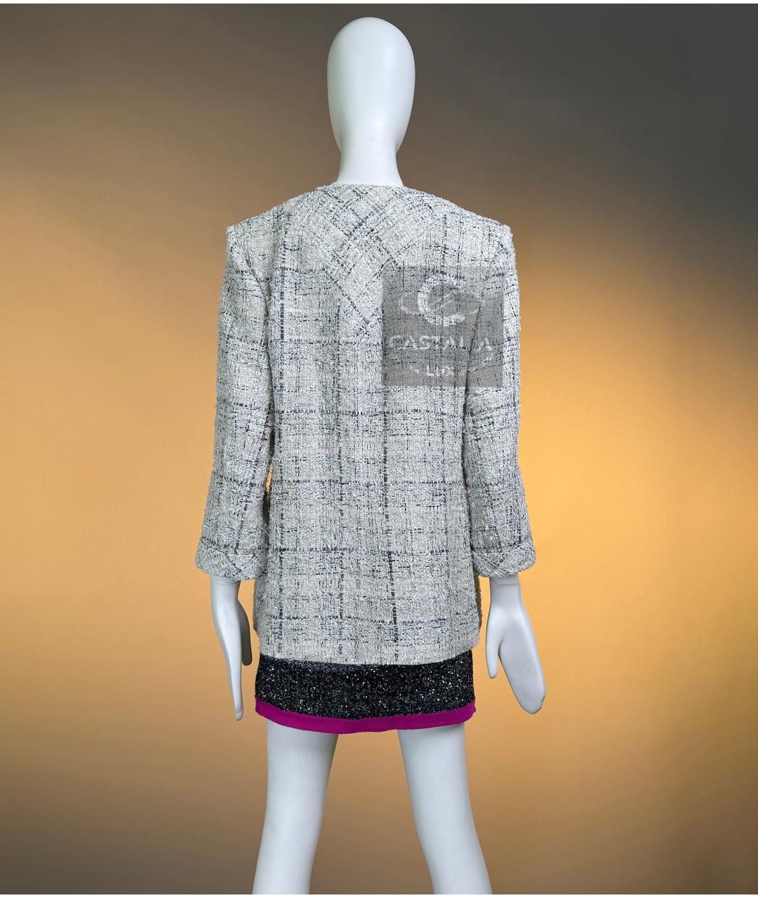 CHANEL Бежевый твидовый жакет/пиджак, фото 5