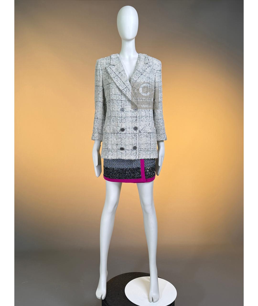 CHANEL Бежевый твидовый жакет/пиджак, фото 3