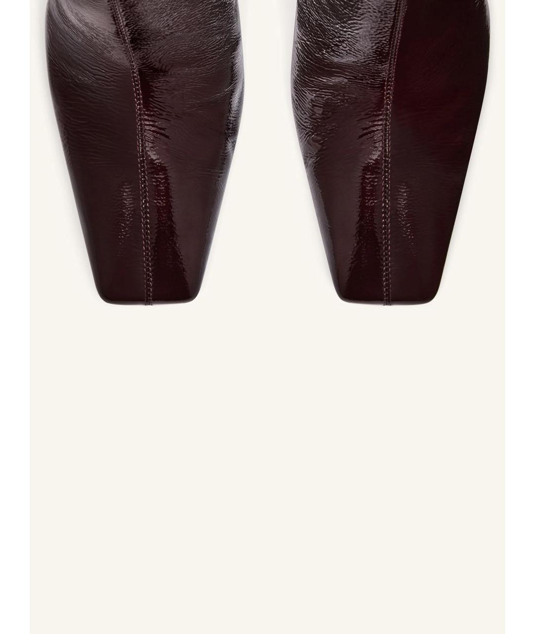 COURREGES Бордовые сапоги из лакированной кожи, фото 3