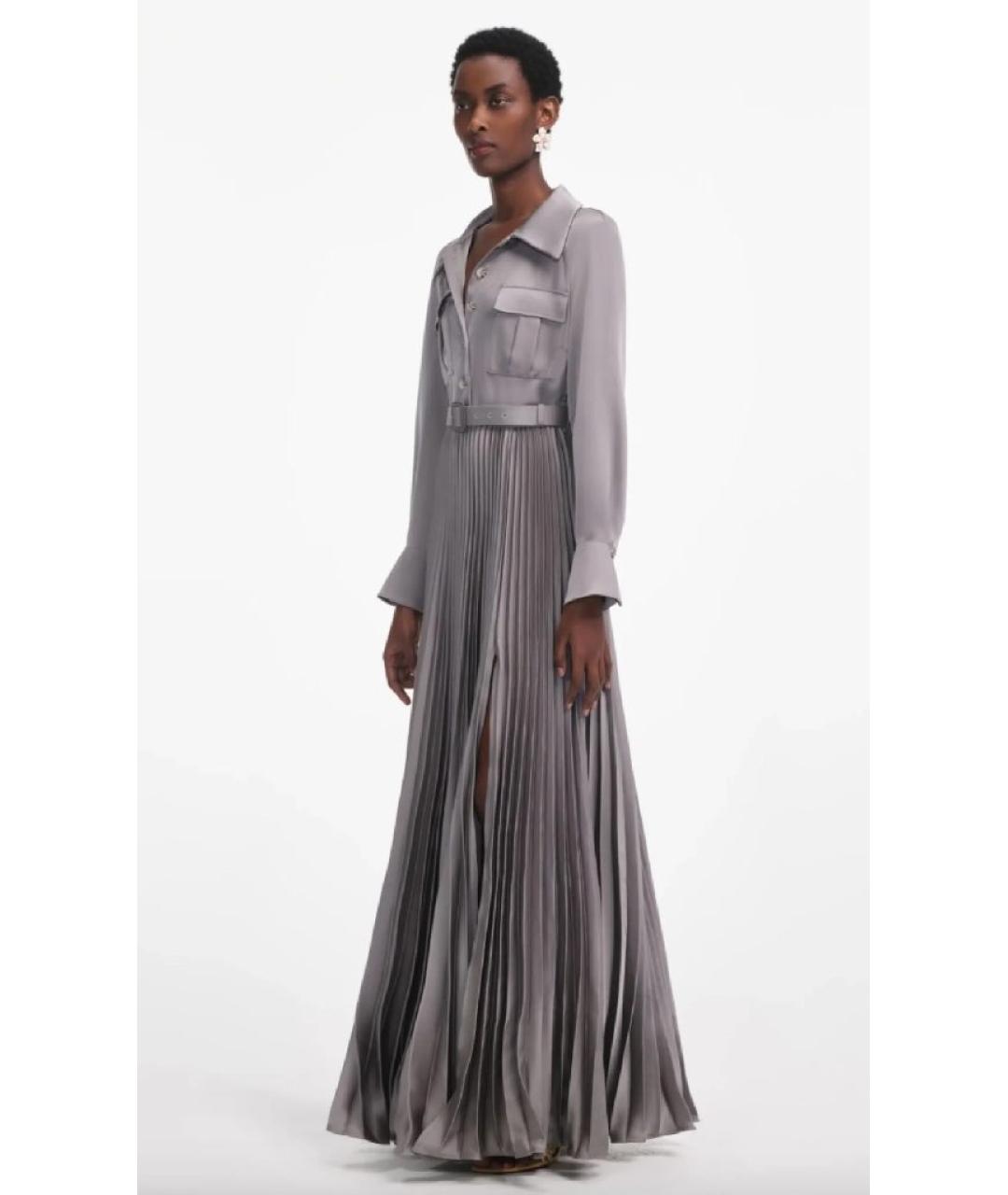 SELF-PORTRAIT Серое полиэстеровое вечернее платье, фото 7