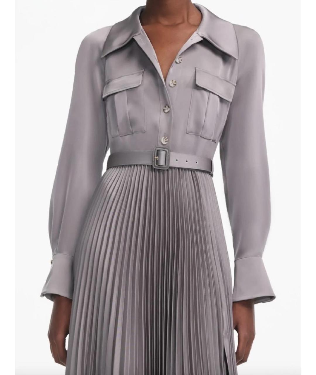 SELF-PORTRAIT Серое полиэстеровое вечернее платье, фото 6