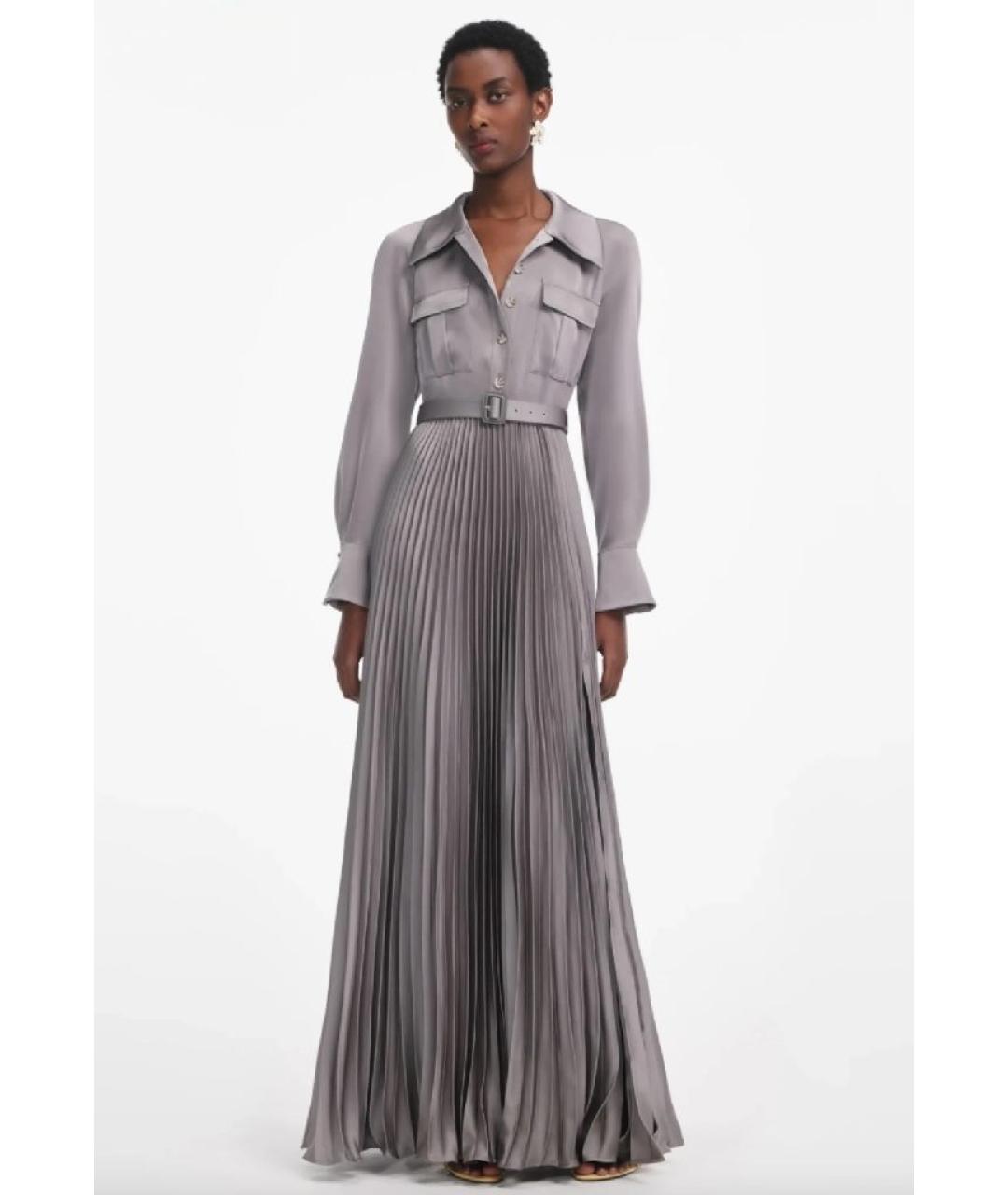 SELF-PORTRAIT Серое полиэстеровое вечернее платье, фото 4