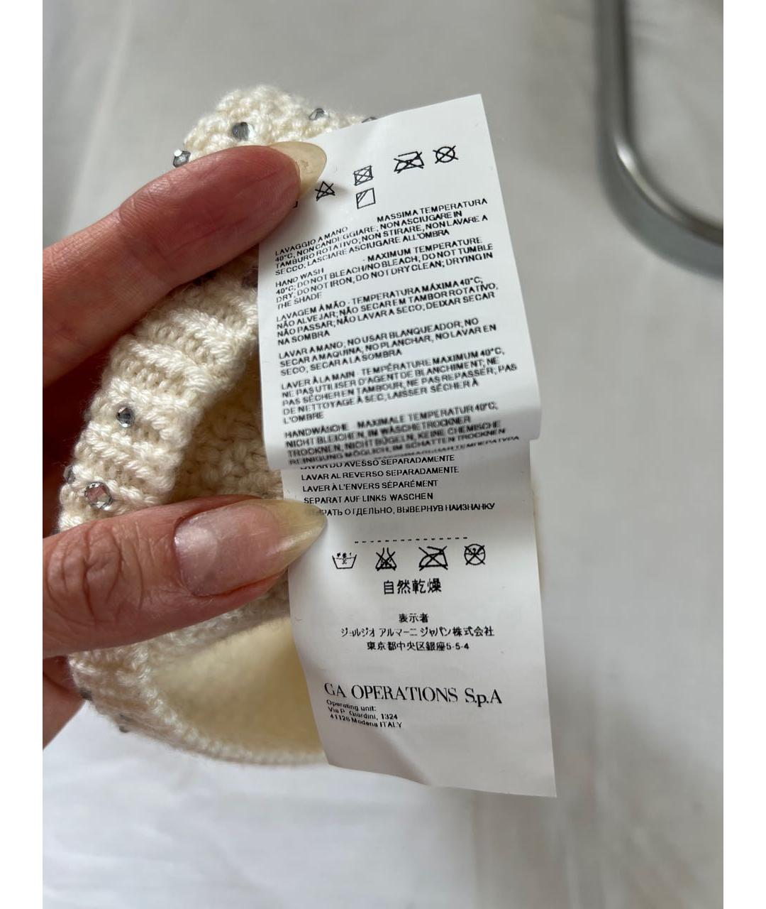 ARMANI JEANS Бежевая шерстяная шапка, фото 6