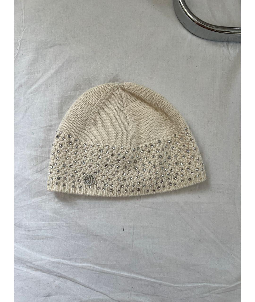 ARMANI JEANS Бежевая шерстяная шапка, фото 8
