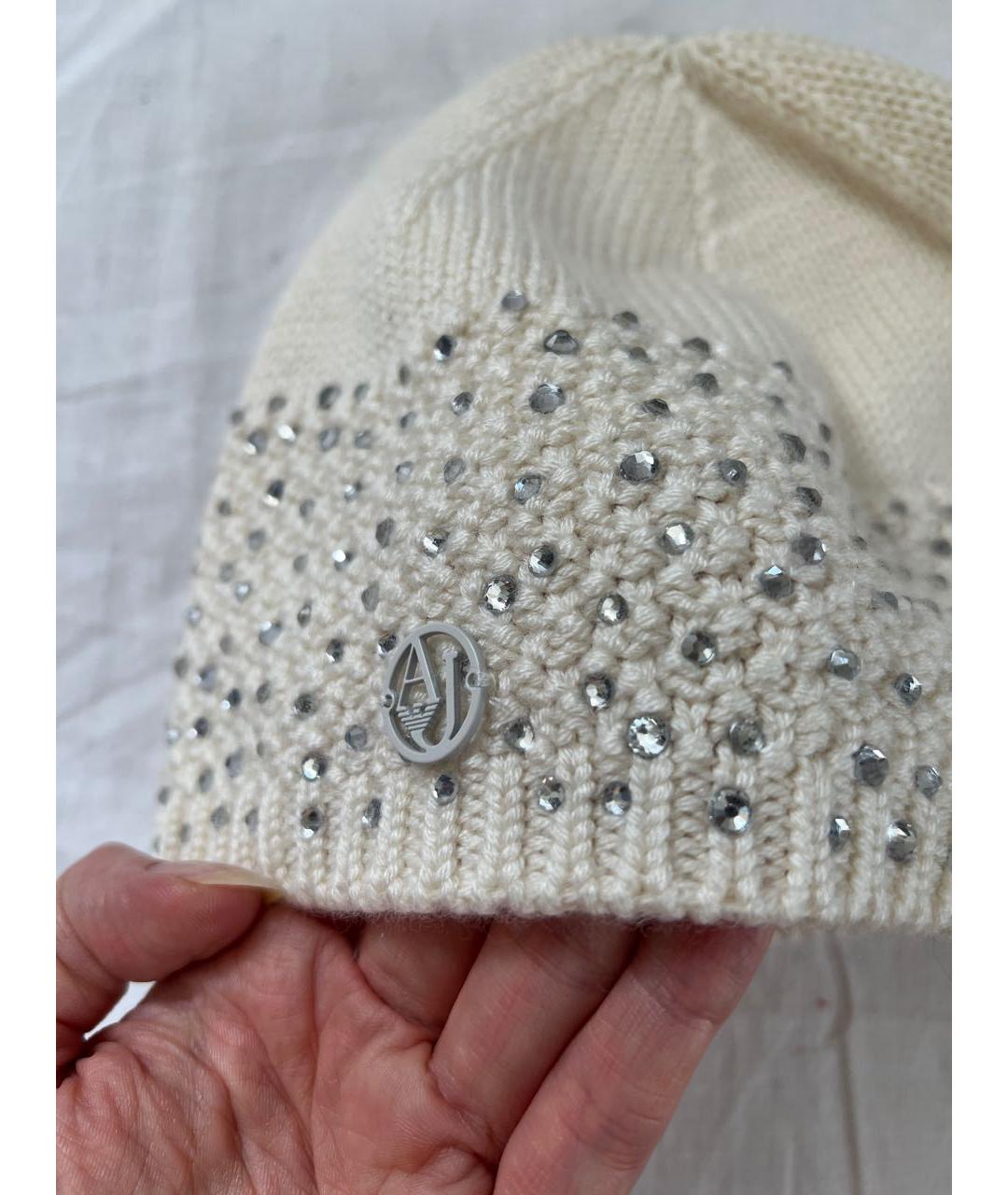 ARMANI JEANS Бежевая шерстяная шапка, фото 4