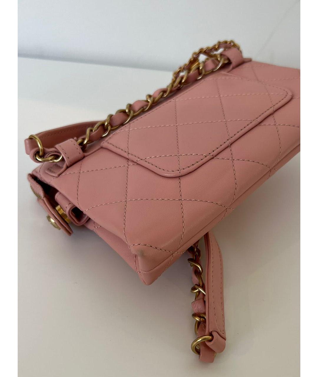 CHANEL Розовая кожаная поясная сумка, фото 8