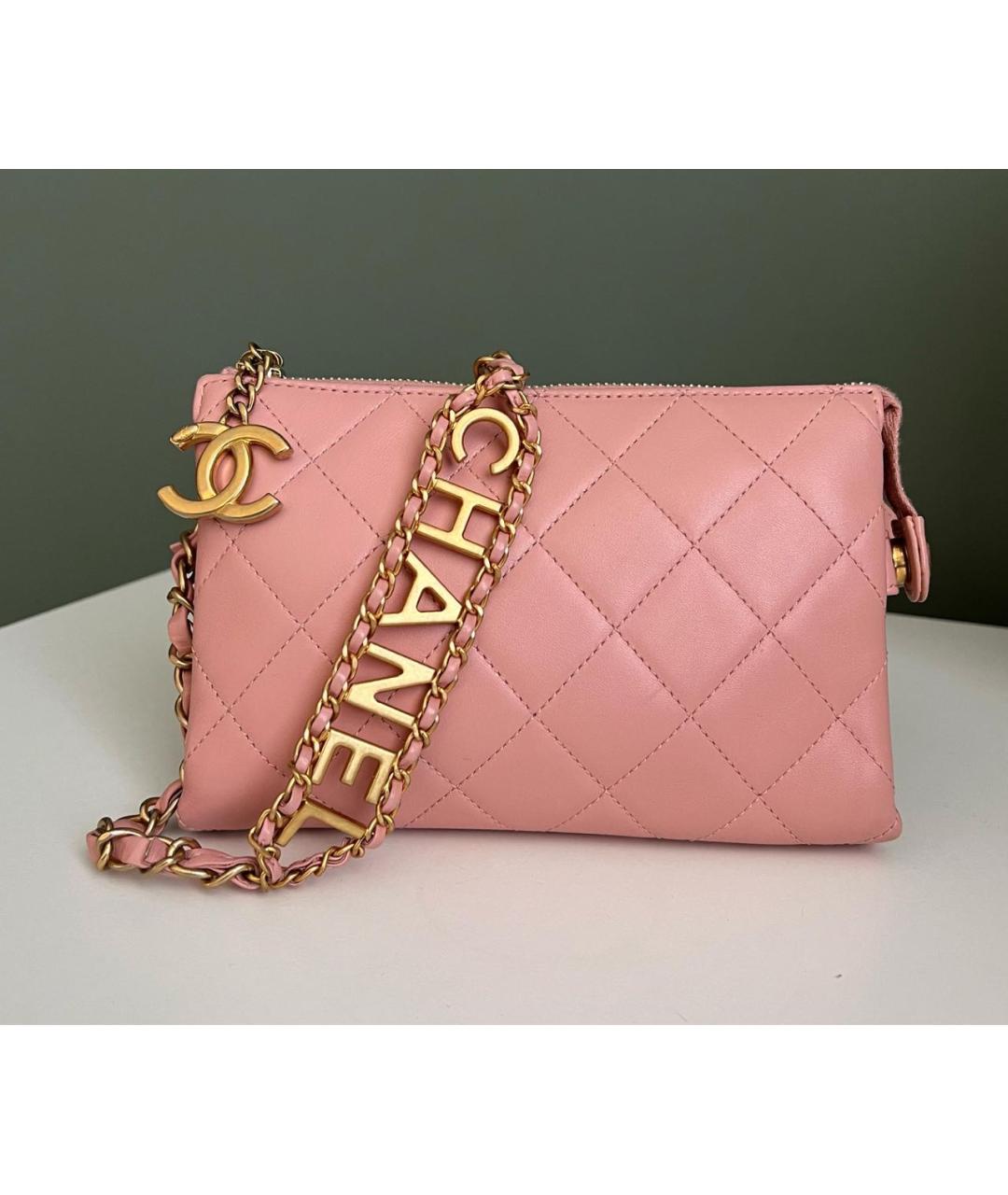 CHANEL Розовая кожаная поясная сумка, фото 9