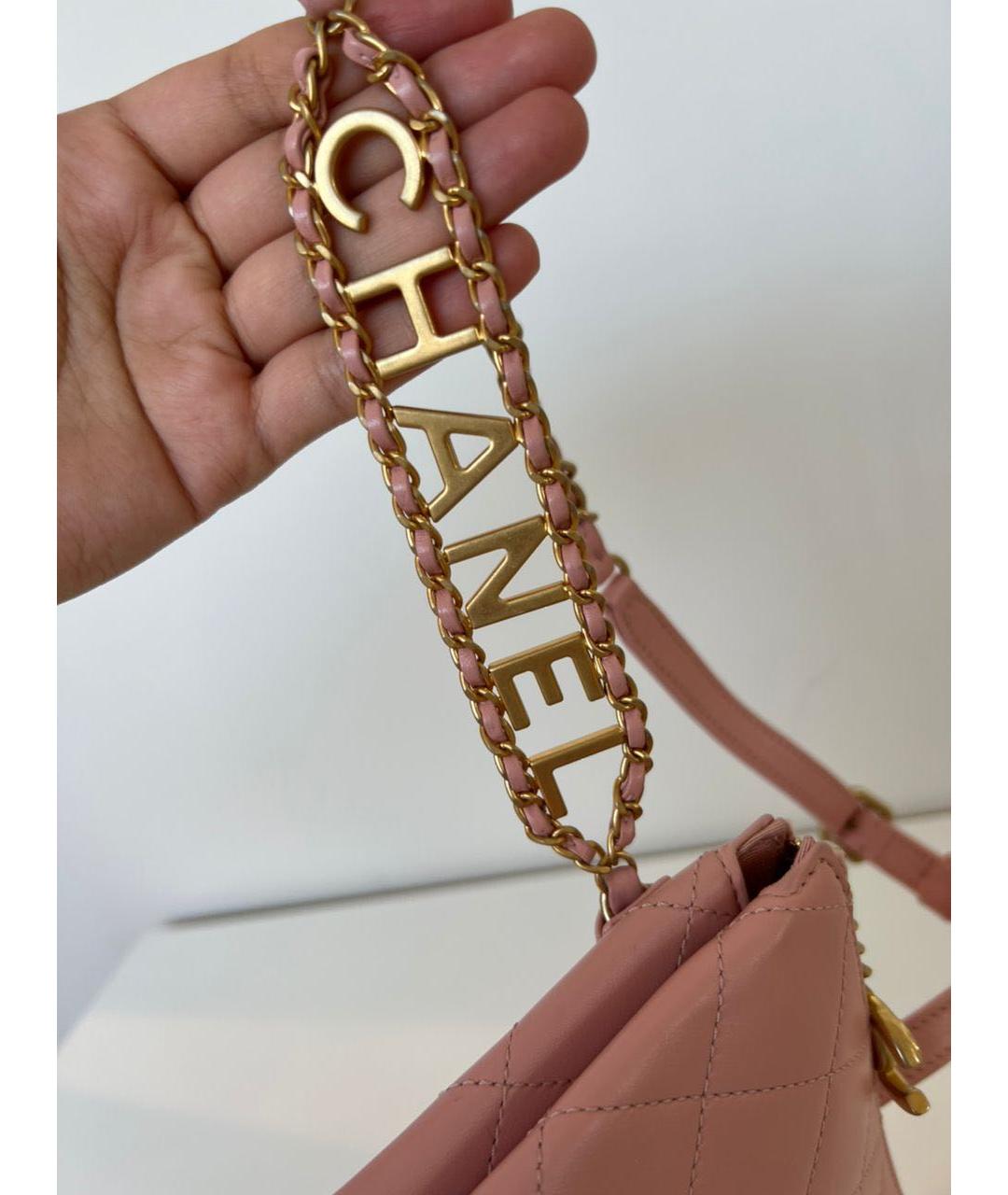 CHANEL Розовая кожаная поясная сумка, фото 7