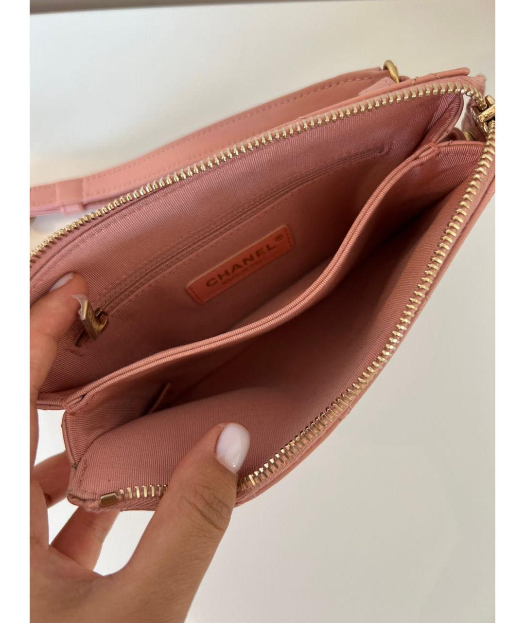CHANEL Розовая кожаная поясная сумка, фото 4