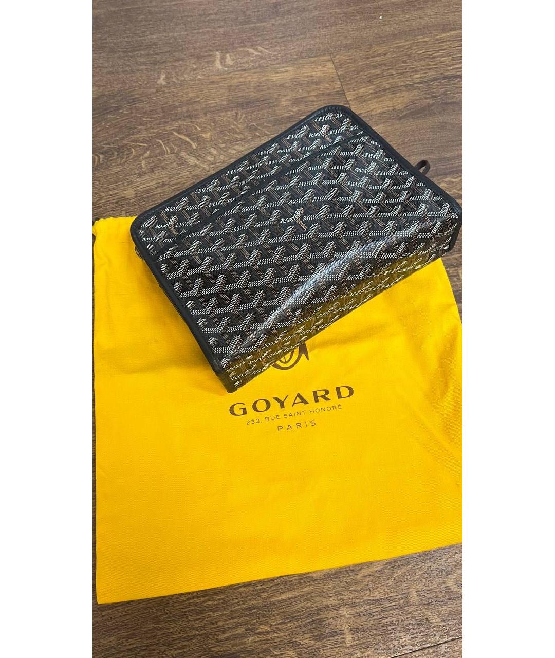 GOYARD Серая кожаная барсетка, фото 7