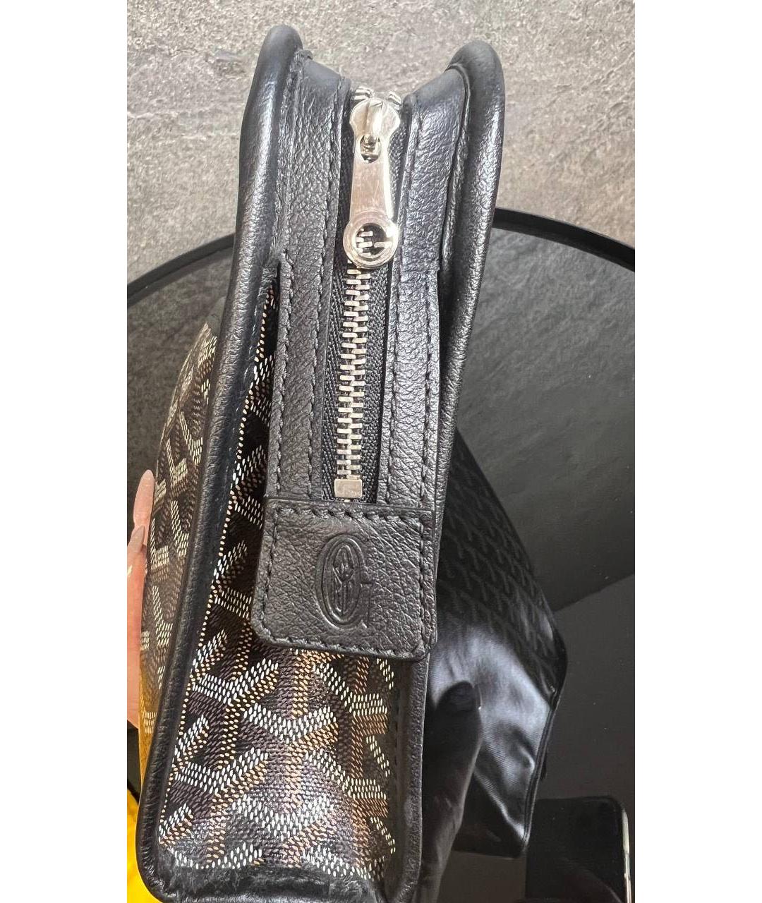 GOYARD Серая кожаная барсетка, фото 5