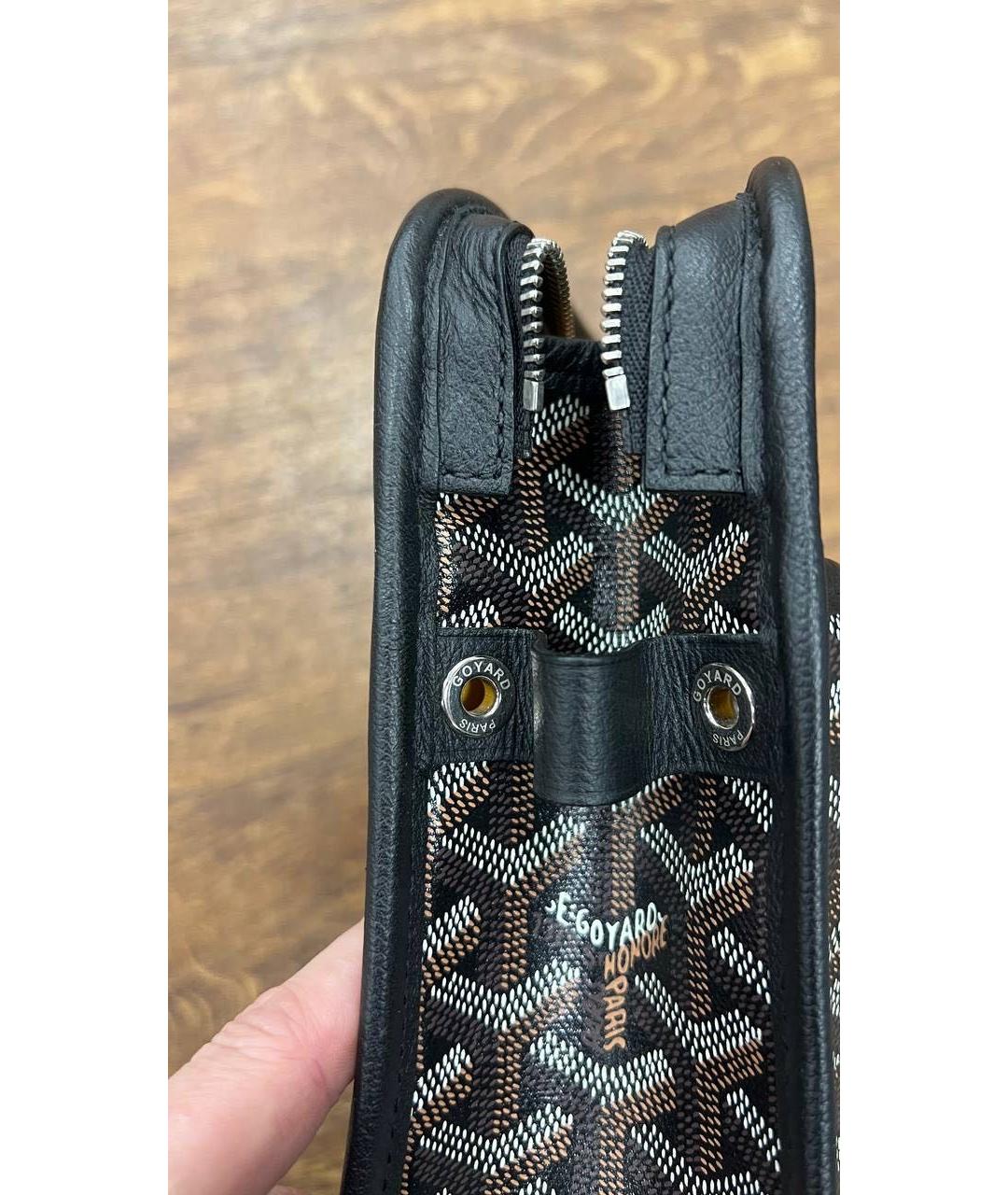 GOYARD Серая кожаная барсетка, фото 6