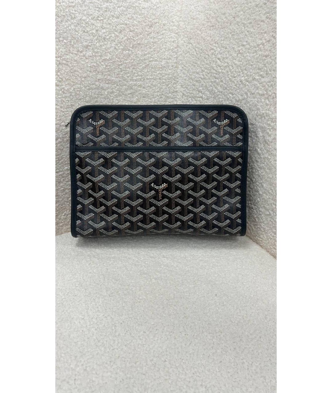 GOYARD Серая кожаная барсетка, фото 8