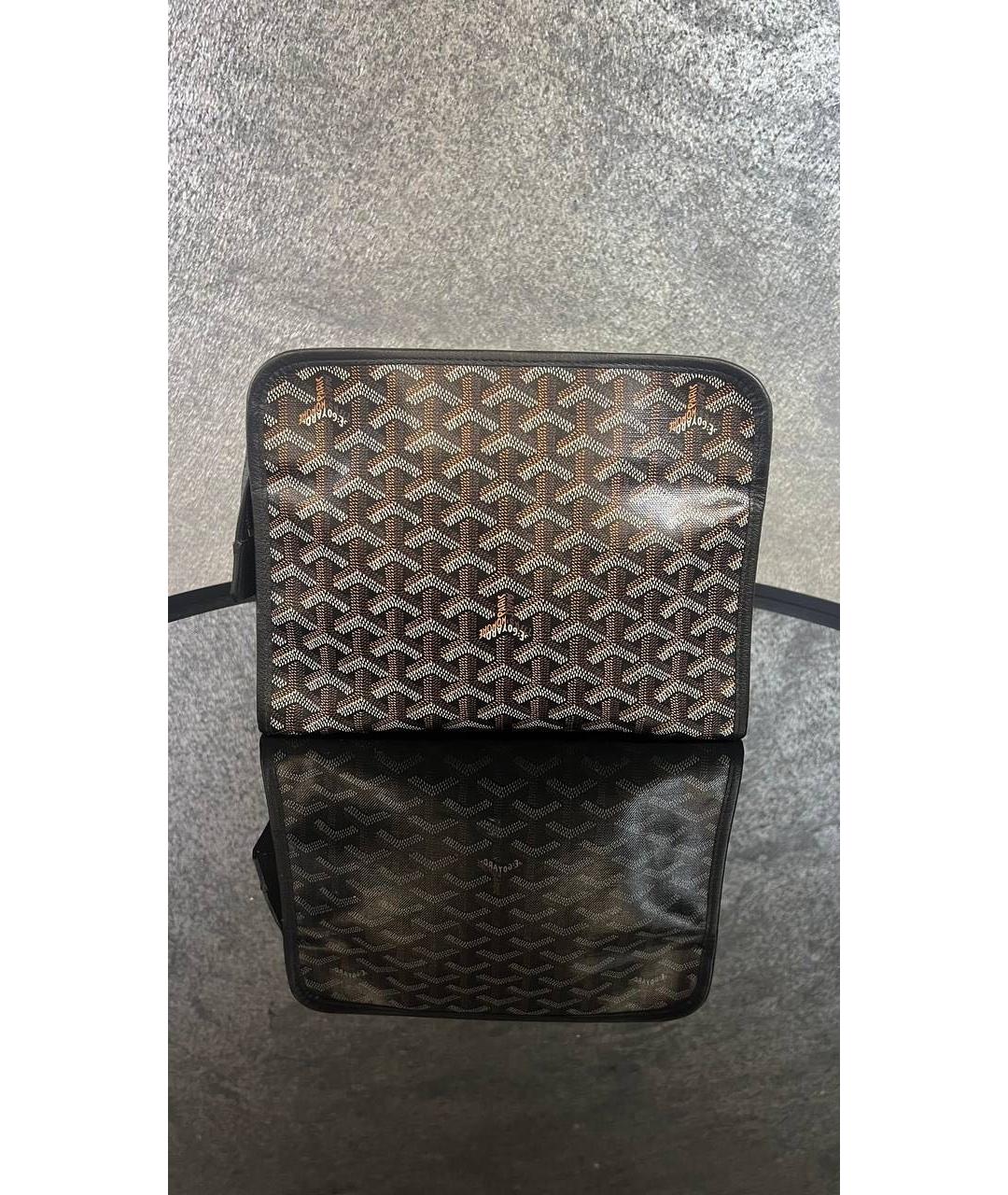 GOYARD Серая кожаная барсетка, фото 3