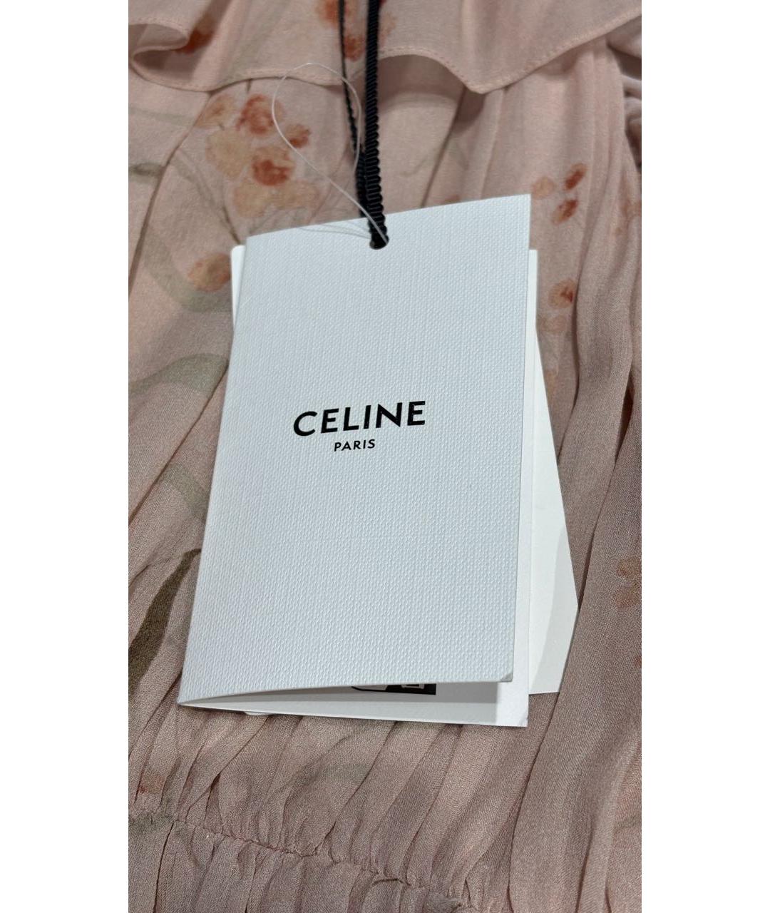 CELINE Розовый шелковый сарафан, фото 6
