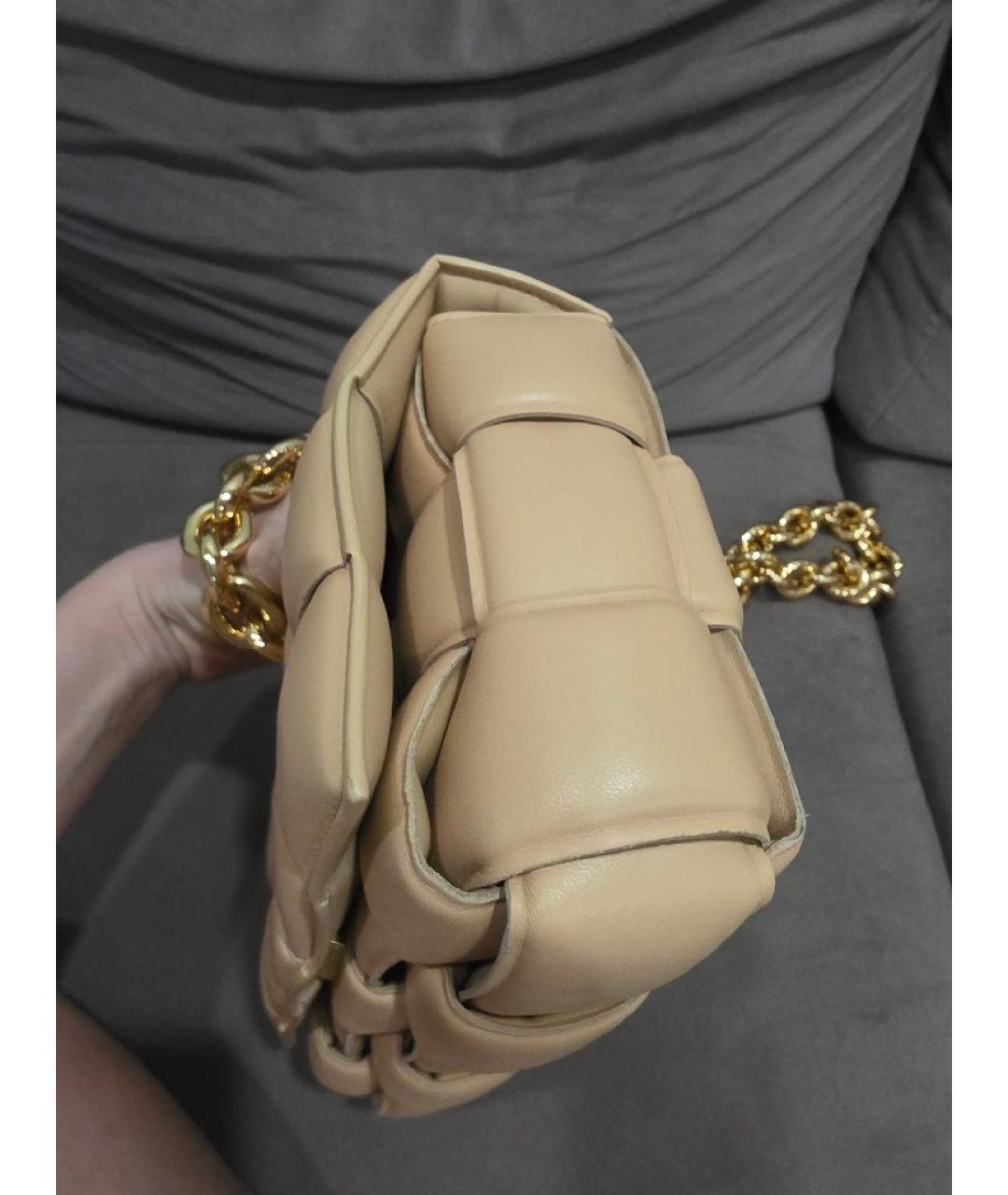 BOTTEGA VENETA Бежевая кожаная сумка через плечо, фото 6