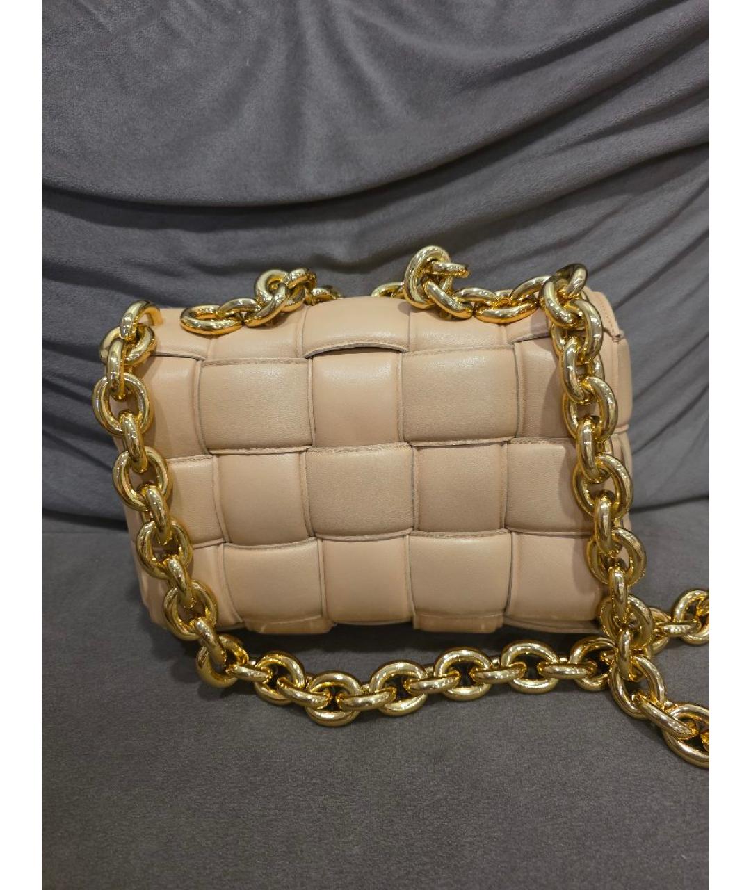 BOTTEGA VENETA Бежевая кожаная сумка через плечо, фото 3