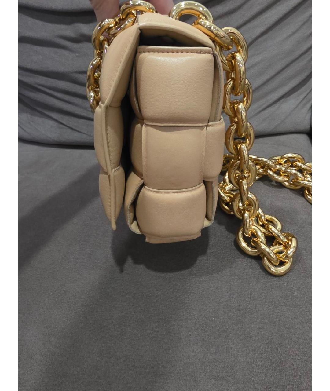 BOTTEGA VENETA Бежевая кожаная сумка через плечо, фото 4