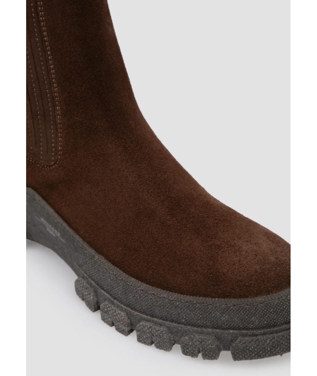 MAX MARA Коричневые замшевые ботинки, фото 5