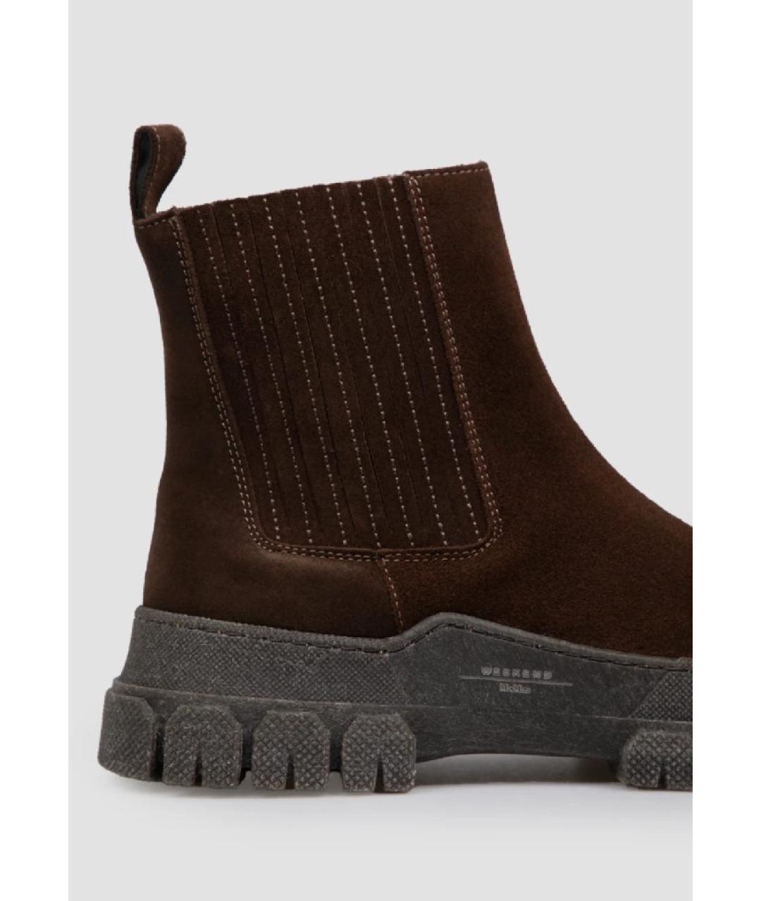 MAX MARA Коричневые замшевые ботинки, фото 3