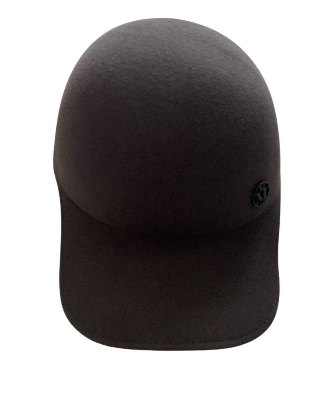 MAISON MICHEL Антрацитовая шерстяная кепка, фото 1