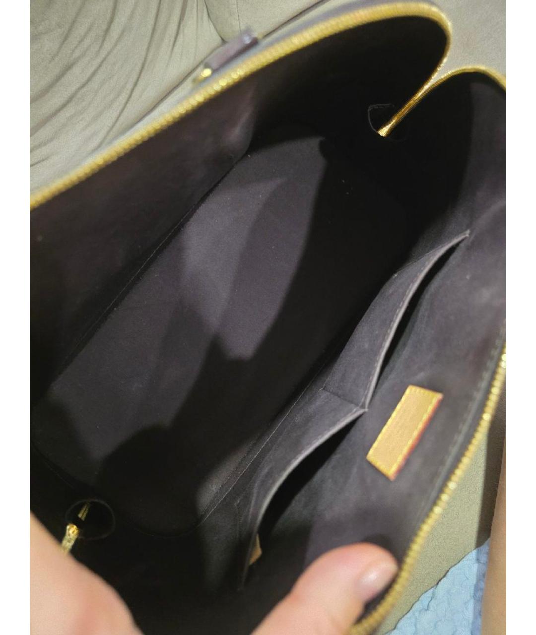 LOUIS VUITTON Бордовая сумка тоут из лакированной кожи, фото 6