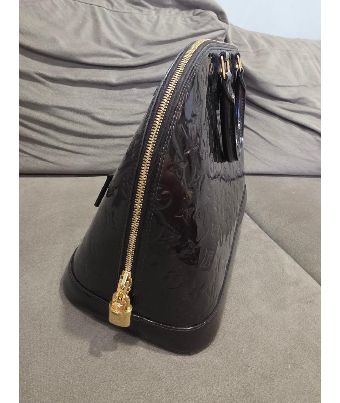 LOUIS VUITTON Бордовая сумка тоут из лакированной кожи, фото 2