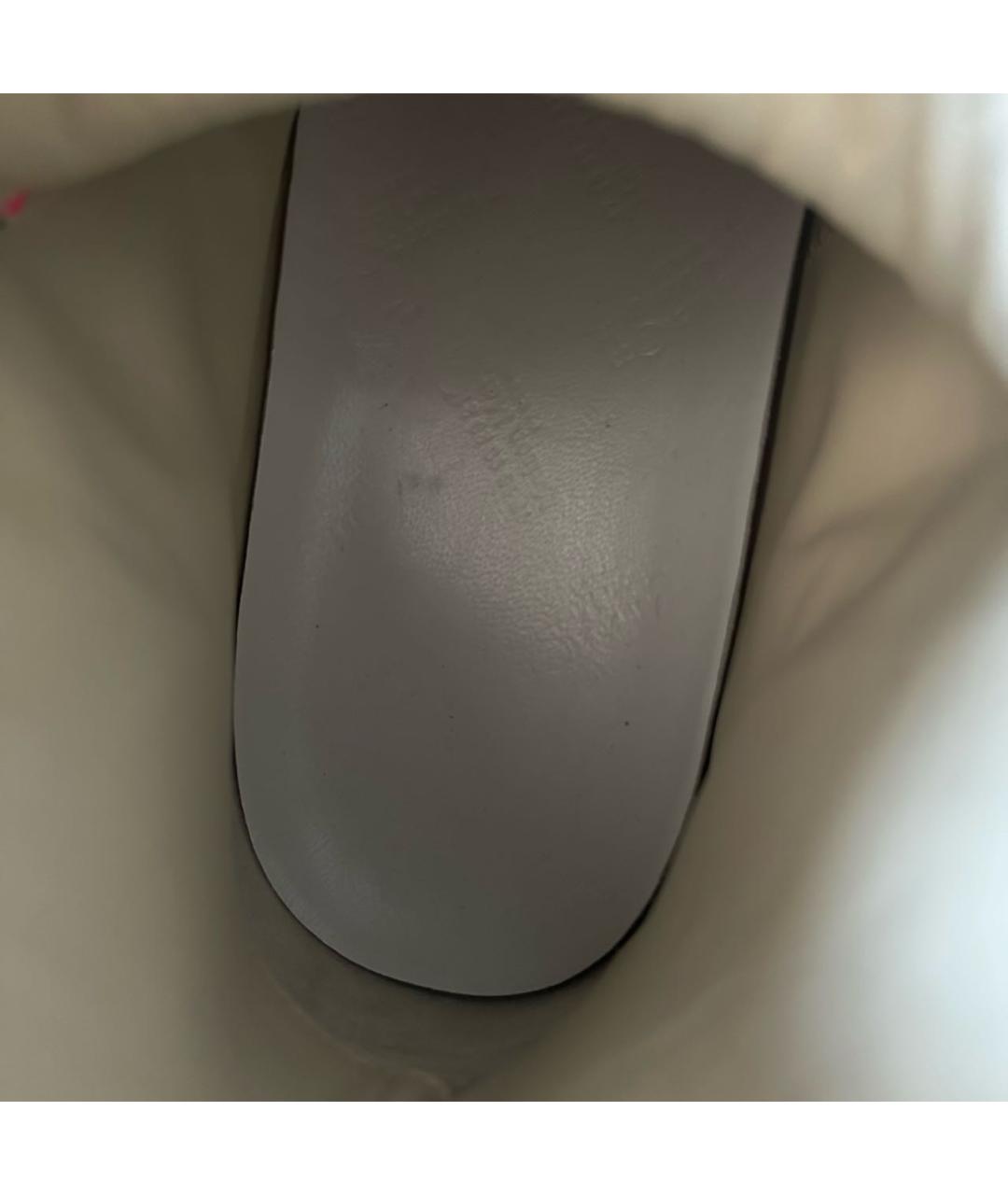 MAISON MARGIELA Розовые кожаные высокие кроссовки / кеды, фото 8